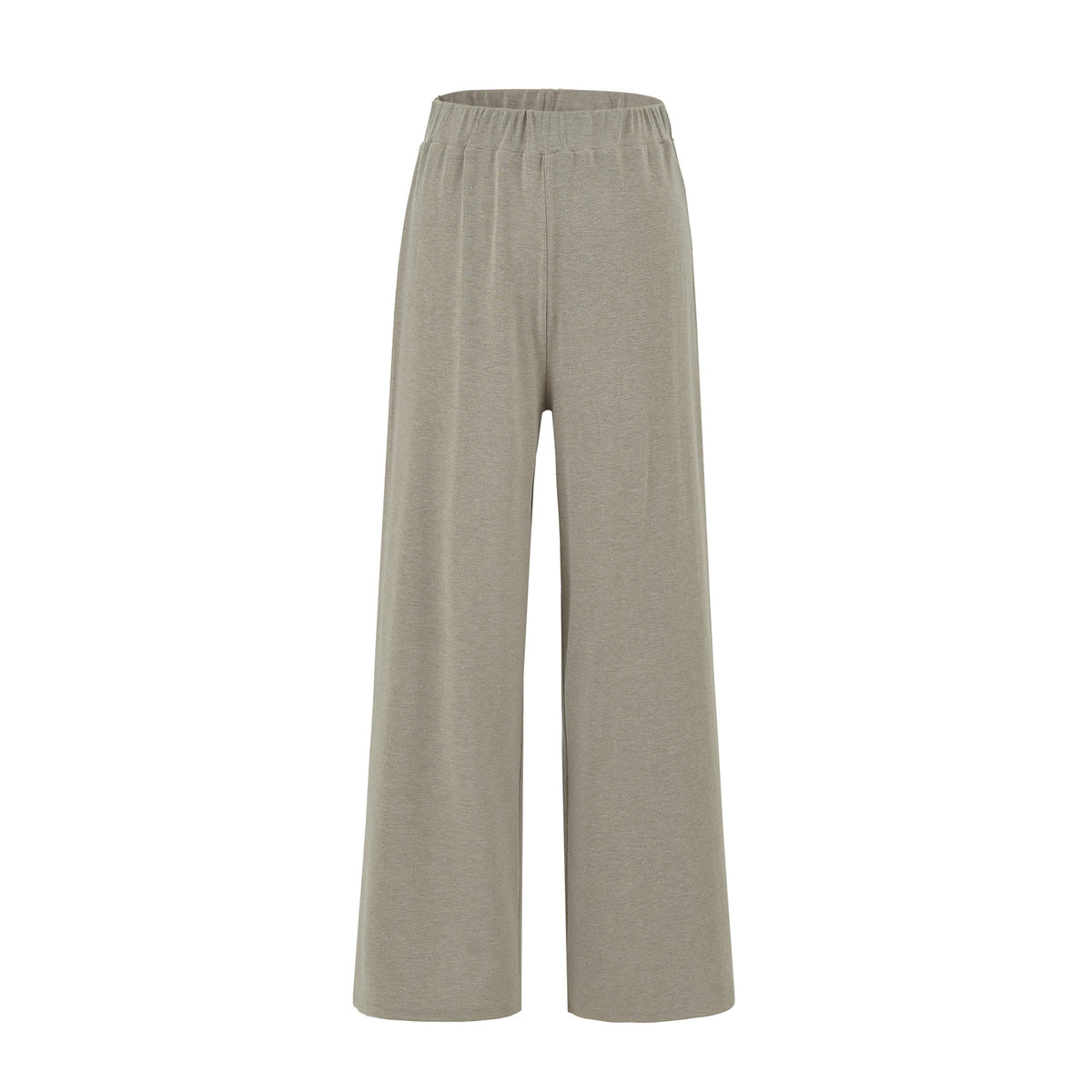 Long Sleeve Cross V-Neck T-Shirt and Elastic Waist Drape Wide Leg Pants Two Piece Set