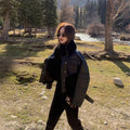 Sheepskin Coat Women Loose Motorcycle Jackets Female Streetwear Oversized Coat Winter Faux Fox Fur Leather Jacket
