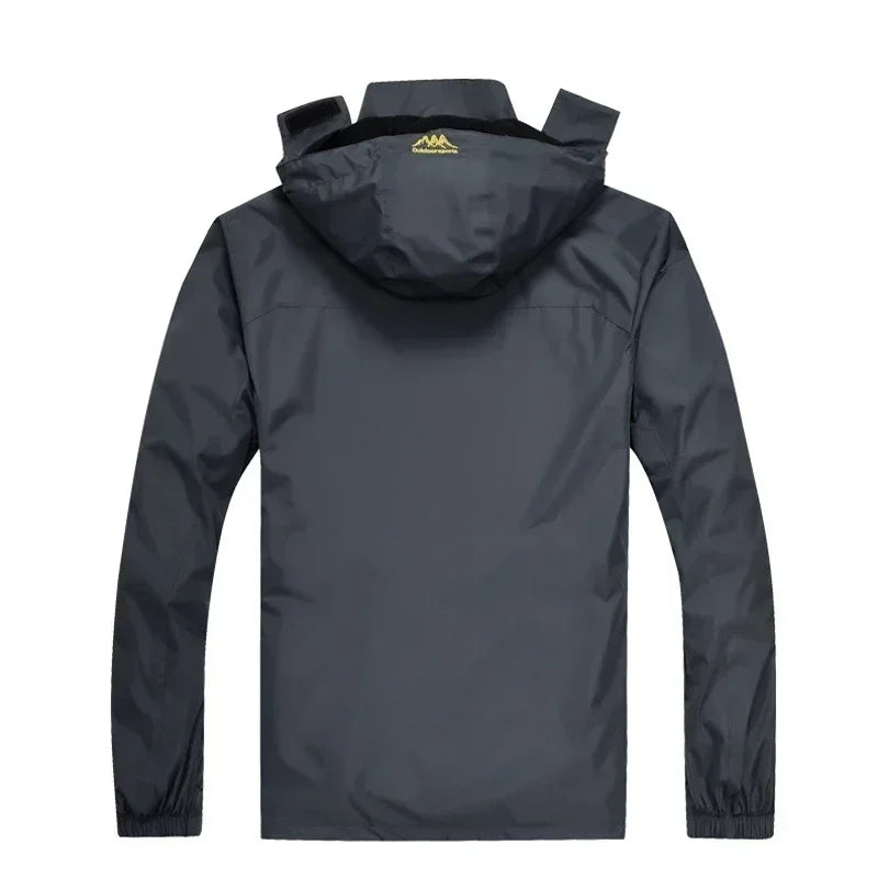 Men's Jackets   NEW Spring Autumn Casual Men Outwear Raincoat Waterproof Hooded Coats Male Breathable WorkJackets 4XL