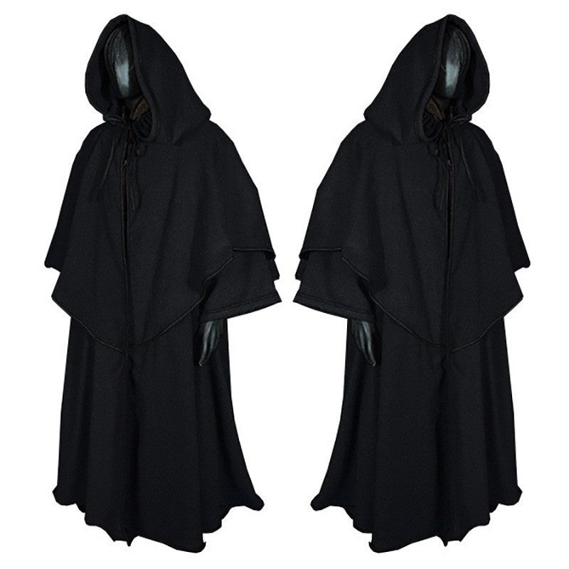 Medieval 5-color cloak hooded cloak monk robe cloak long sleeved wizard guide cloak cosplay