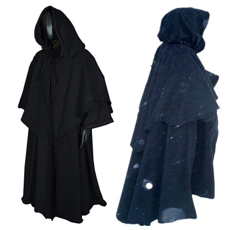 Medieval 5-color cloak hooded cloak monk robe cloak long sleeved wizard guide cloak cosplay