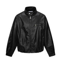 Men's Punk Deconstructed PU Leather Stand Collar Oversized Motorcycle Jacket