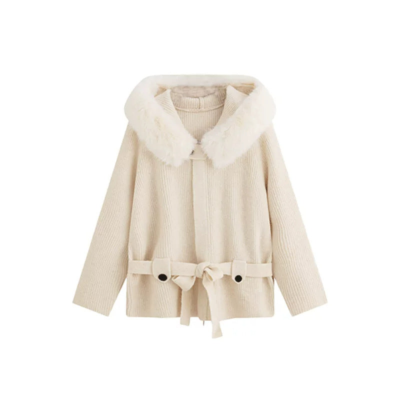Tie up waist sweater