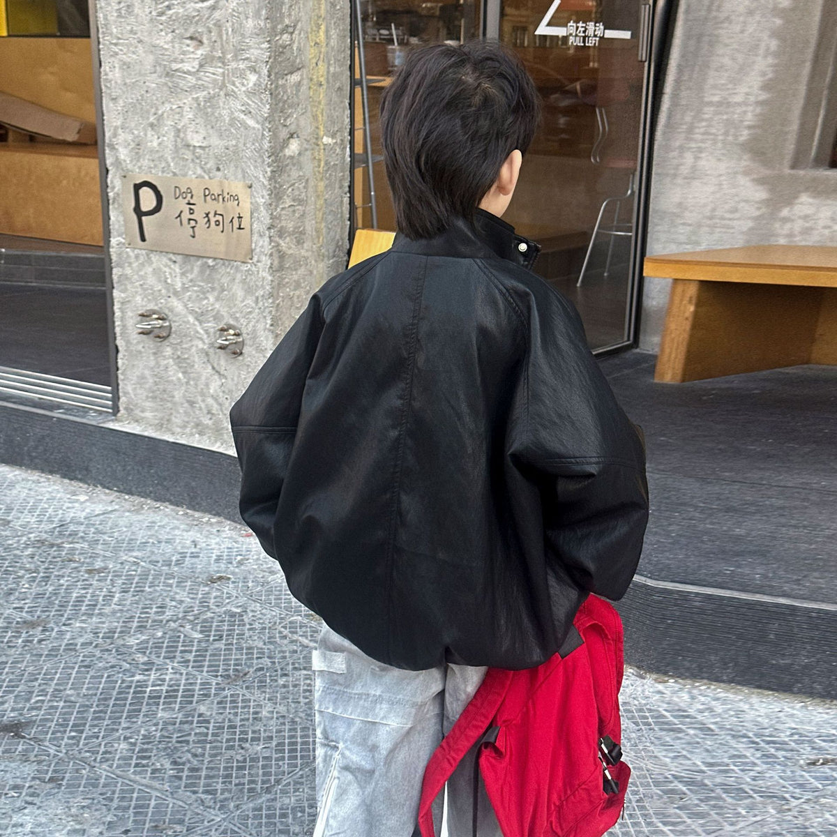 Boys’ Faux Leather Jacket