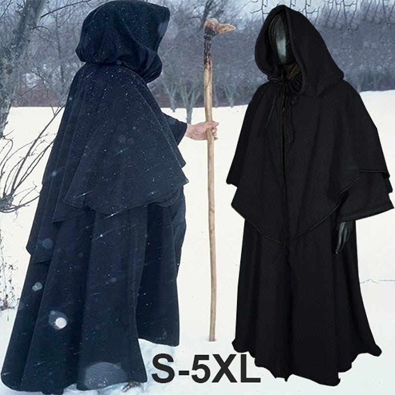 Medieval 5-color cloak hooded cloak monk robe cloak long sleeved wizard guide cloak cosplay
