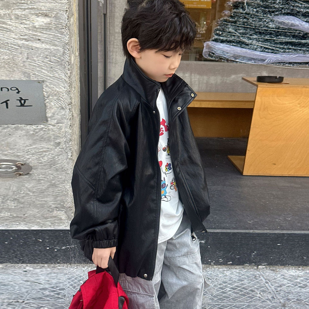 Boys’ Faux Leather Jacket