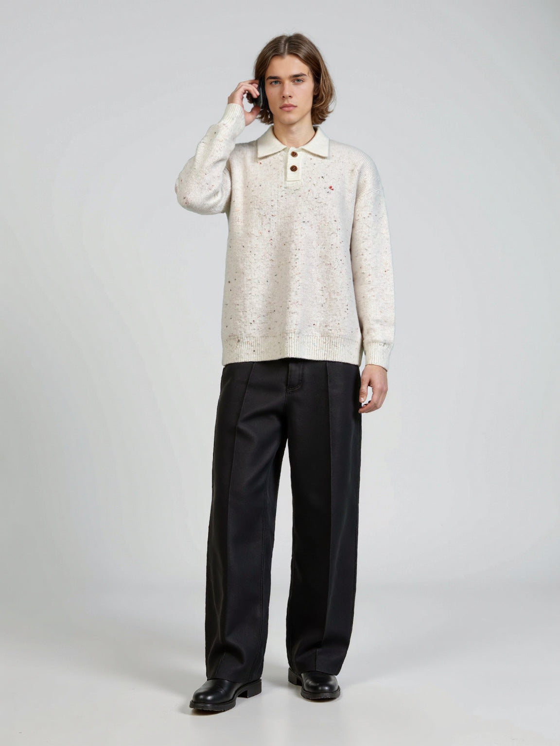Polo collar sweater for men