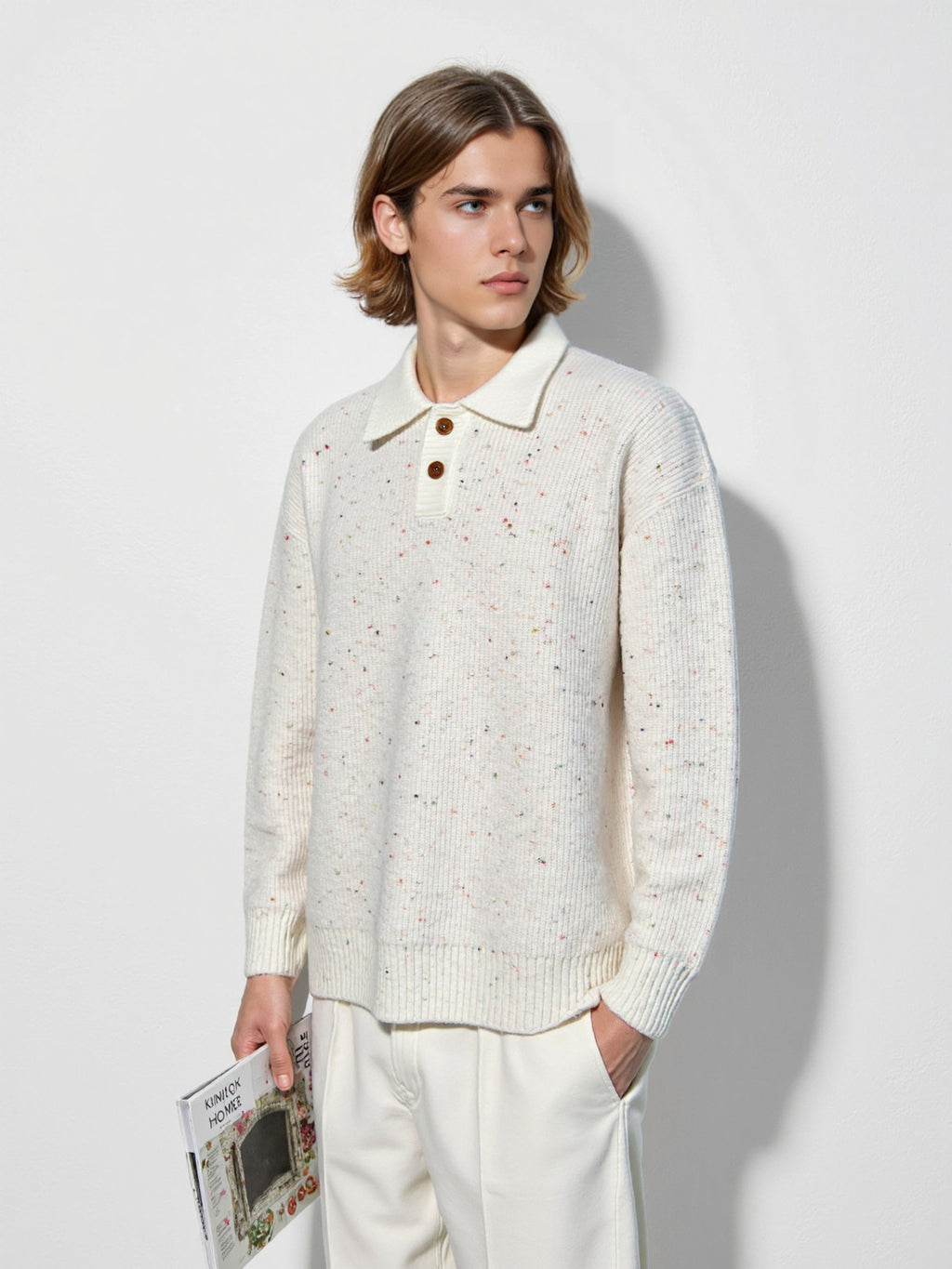 Polo collar sweater for men
