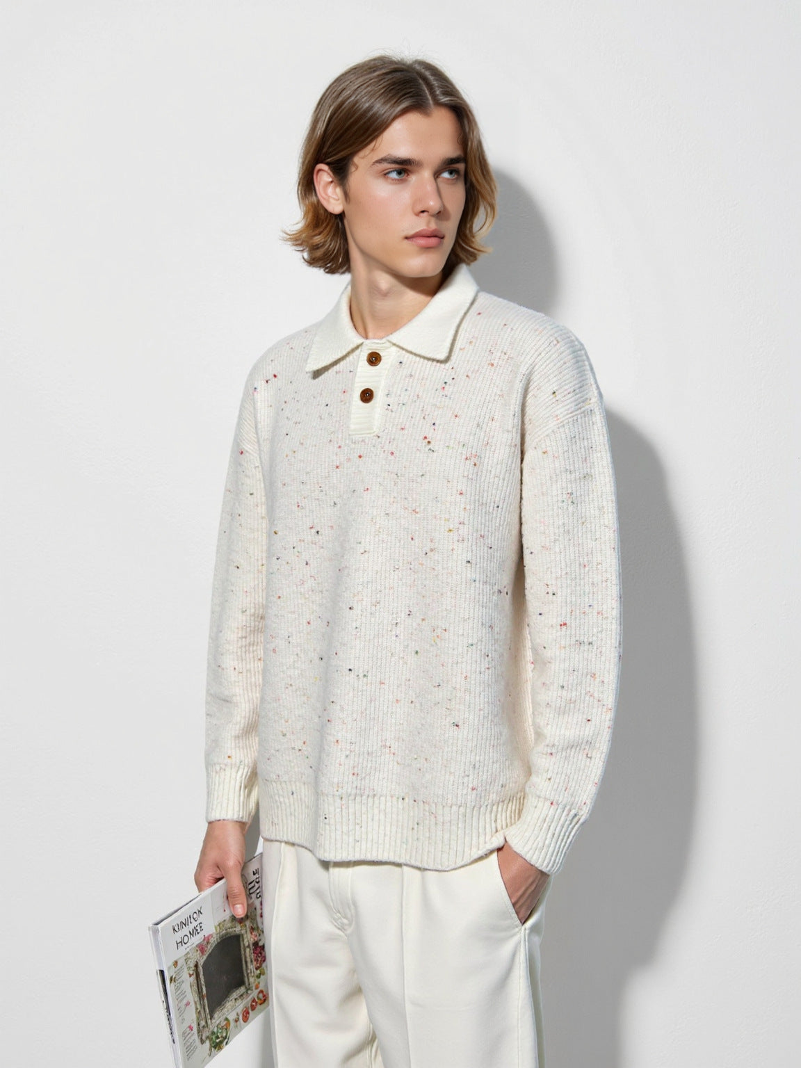 Polo collar sweater for men