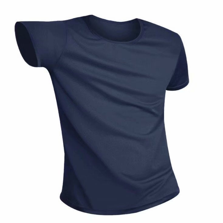 Summer New Nano Water-Repellent High-Tech Waterproof Stain-Resistant Quick-Dry Sport Short Sleeve T-Shirt Men Solid Color Round Neck Top