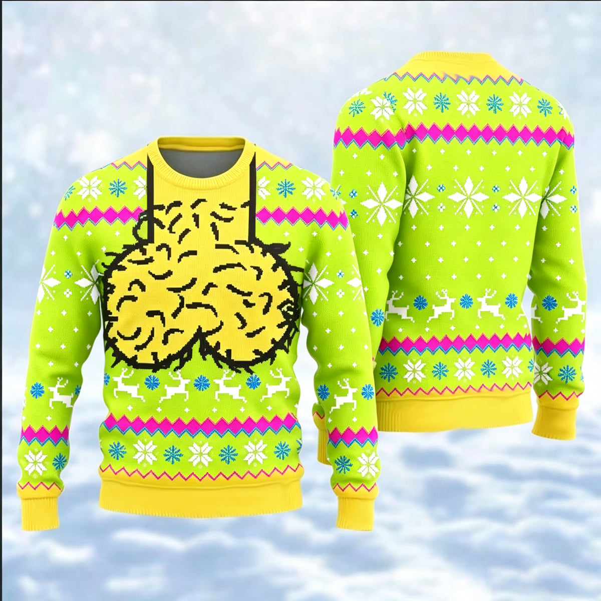 Printed loose round neck hoodie