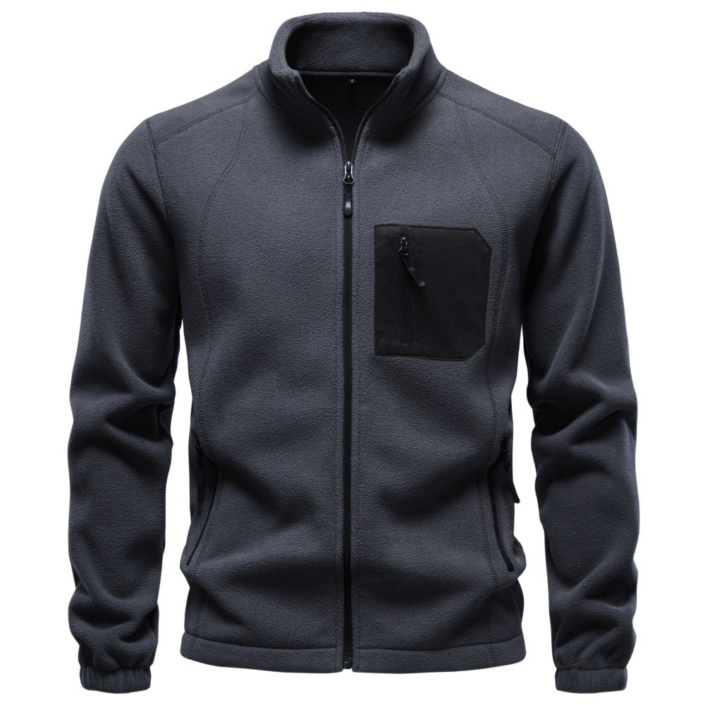 Long sleeved zipper jacket for men