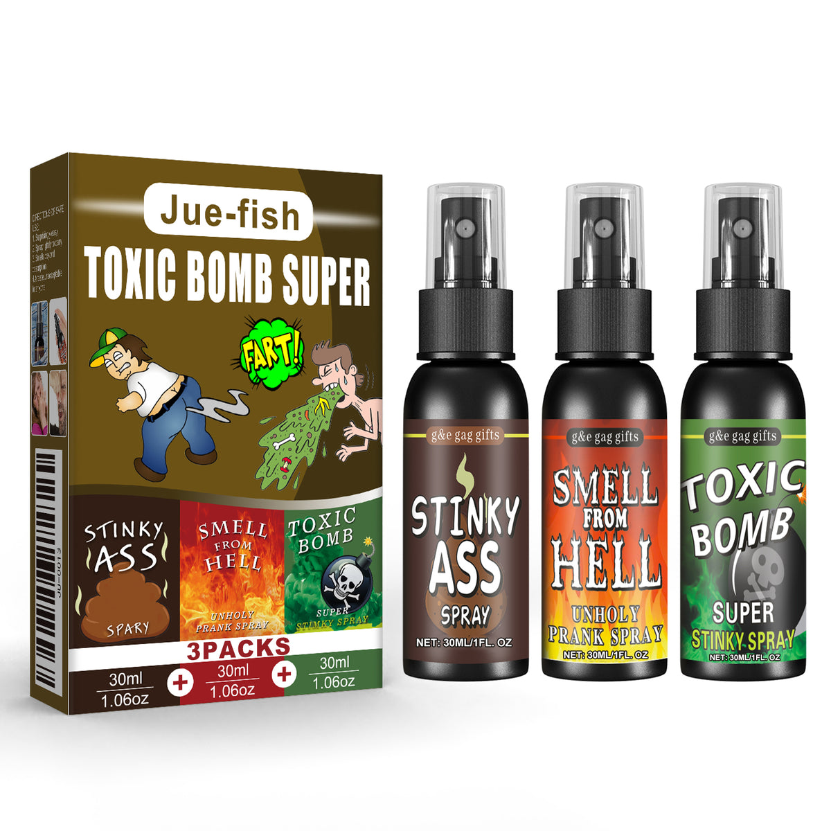 Fart Spray, April Fool's Day Pooper Toy Spoof Stink Entertainment Poop Hell Bomb Smell