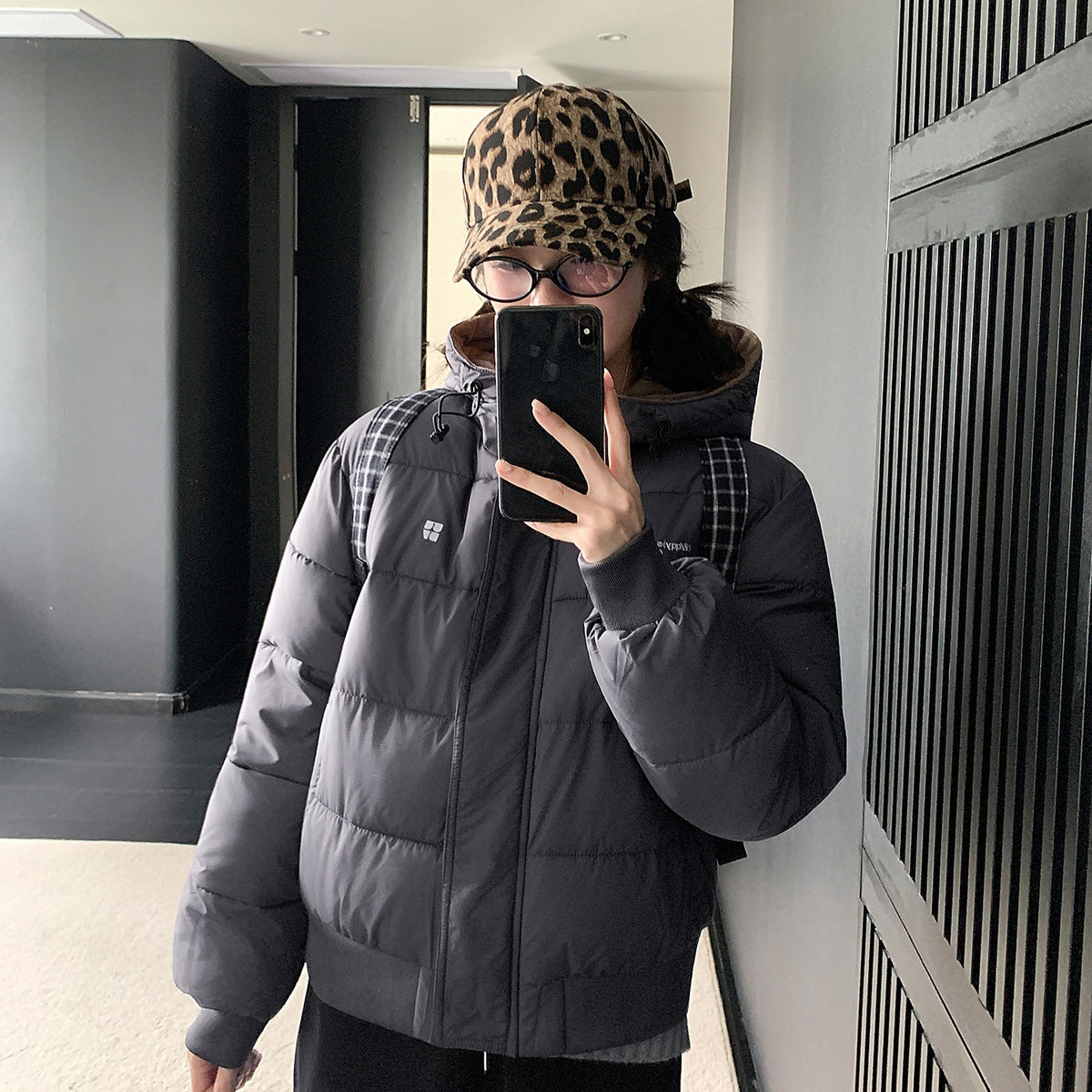 Women's  Retro Hooded Padded Jacket Thick Warm Winter Short Coat for Petite