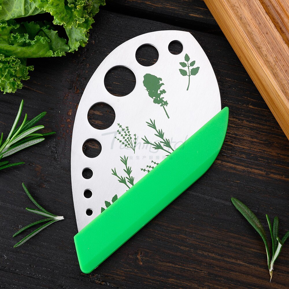 Home Kitchen Gadgets Fruit Vegetable Tools Vegetables Stripper Stainless Steel Hole Cutter 9-hole Herb Knife Vegetable Cutter