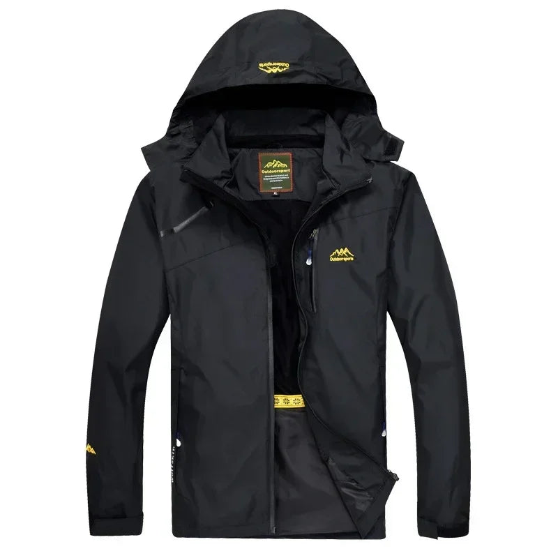 Men's Jackets   NEW Spring Autumn Casual Men Outwear Raincoat Waterproof Hooded Coats Male Breathable WorkJackets 4XL