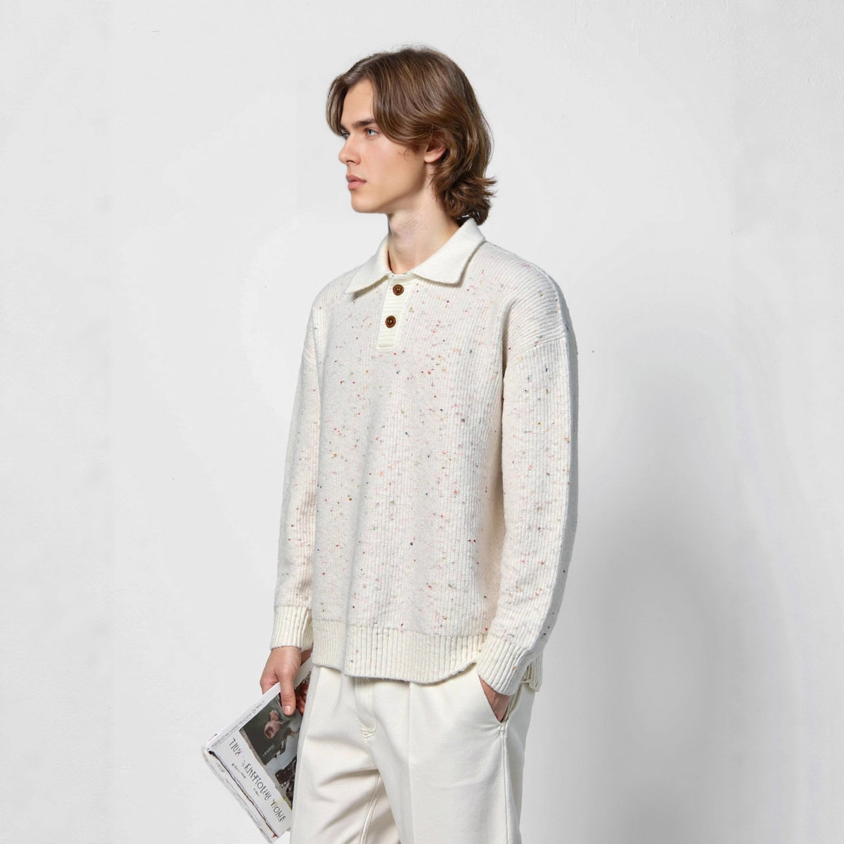 Polo collar sweater for men