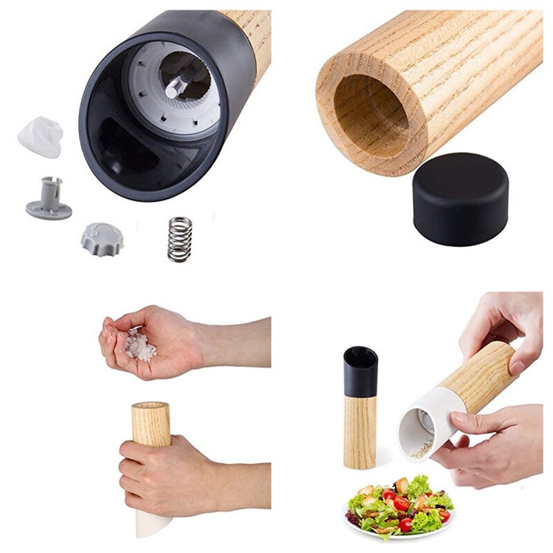 Manual Salt Pepper Grinder Kitchen Gadgets Spice Mill Grinder Seasoning Adjustable Coarseness Pepper Mill for BBQ Kitchen Tools