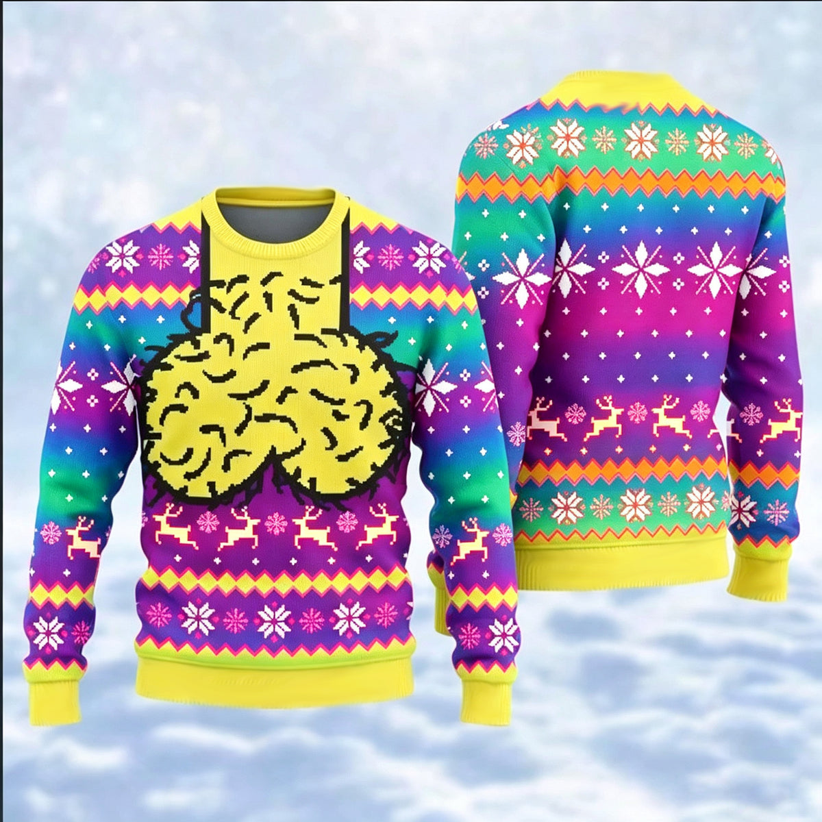 Printed loose round neck hoodie