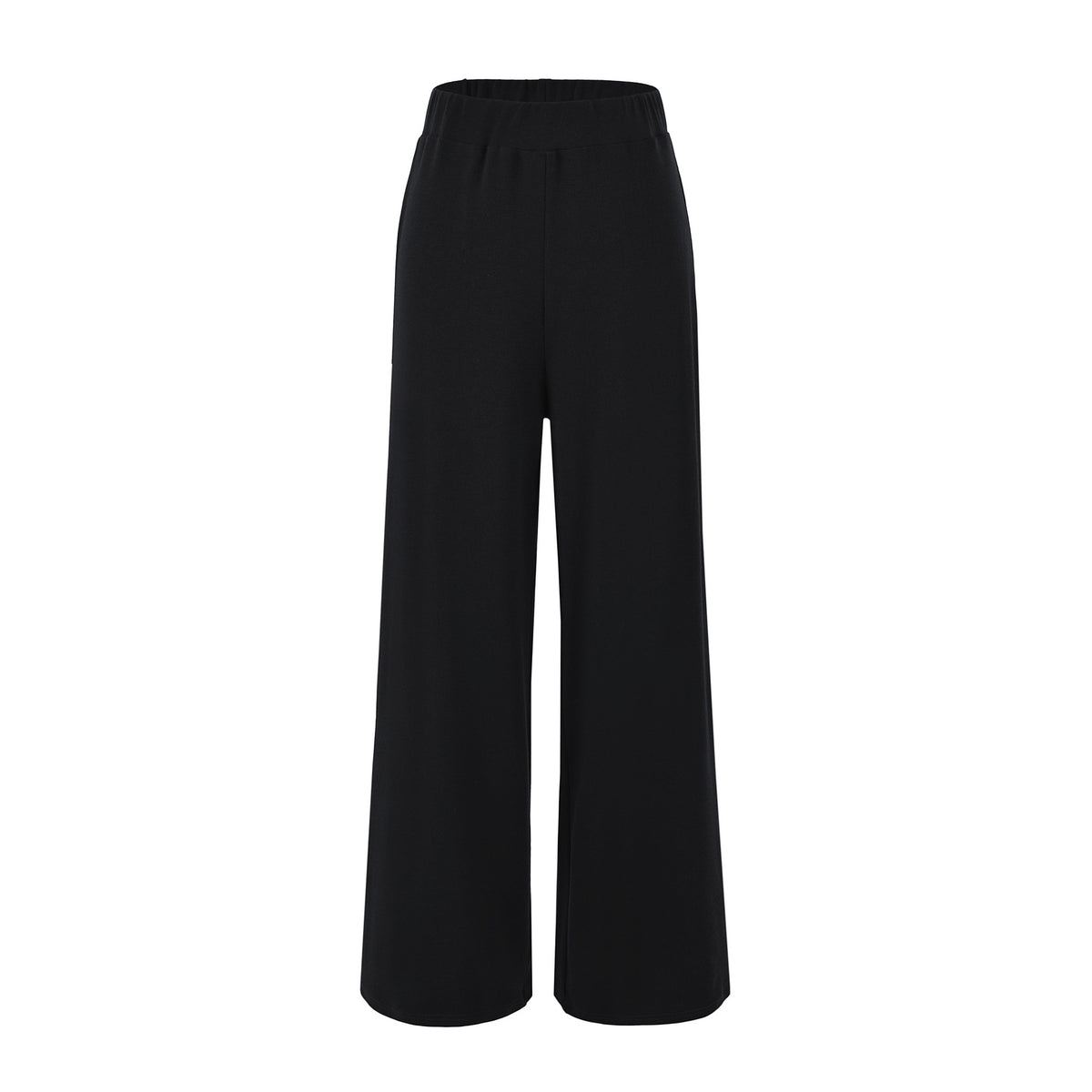 Long Sleeve Cross V-Neck T-Shirt and Elastic Waist Drape Wide Leg Pants Two Piece Set