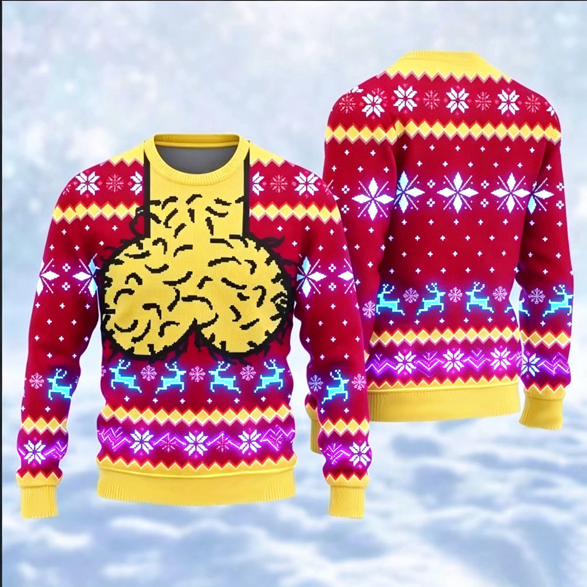Printed loose round neck hoodie