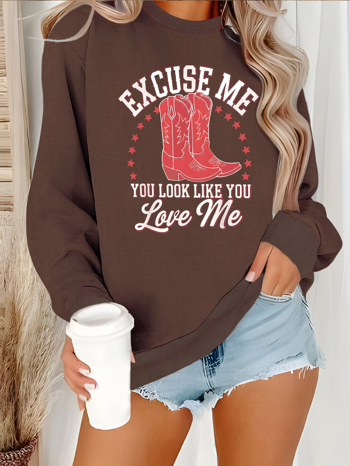 Sweatshirt boots with star print