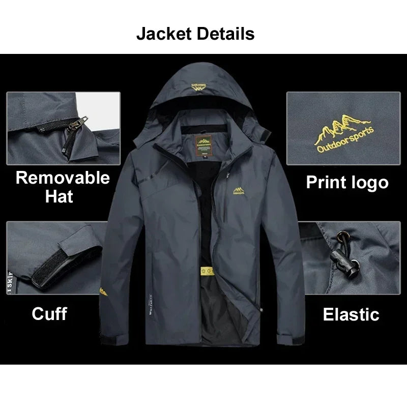 Men's Jackets   NEW Spring Autumn Casual Men Outwear Raincoat Waterproof Hooded Coats Male Breathable WorkJackets 4XL