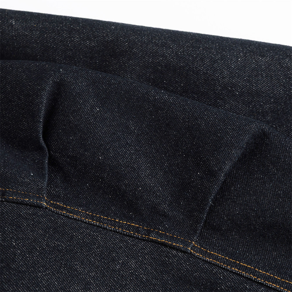 Men's Raw Denim  Corduroy Patchwork Button Front Turn-down Collar Deconstructed Jacket