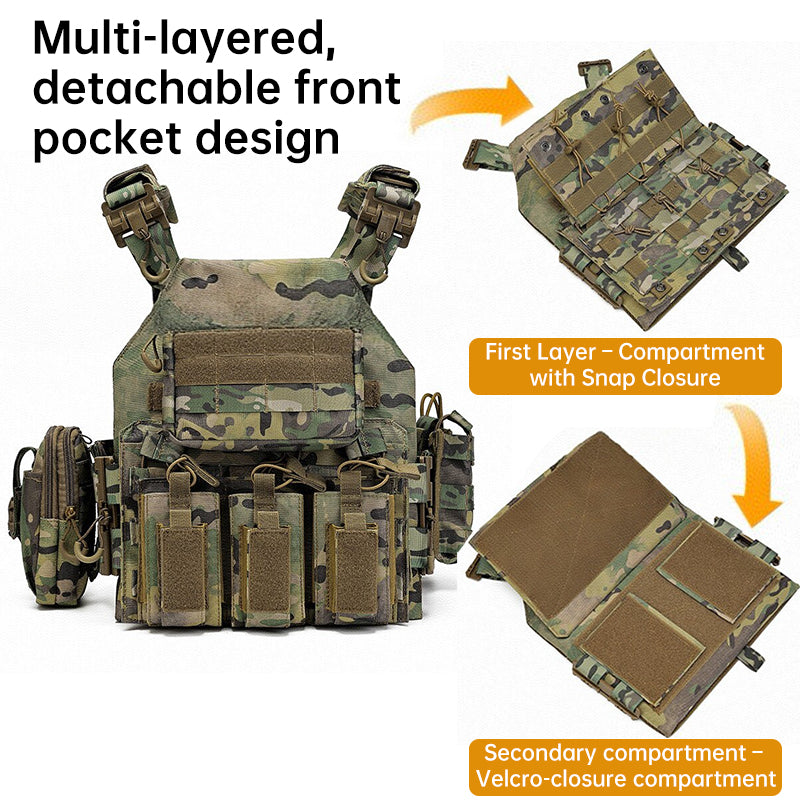 Tactical JPC Vest 1000D – Modular MOLLE Plate Carrier with Quick Release, Tactical Hunting & Airsoft Vest