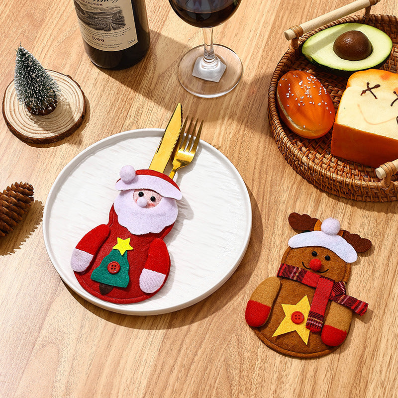 Christmas decorations, Christmas table decorations, Christmas cutlery sets, Santa Claus snowman knife and fork sets