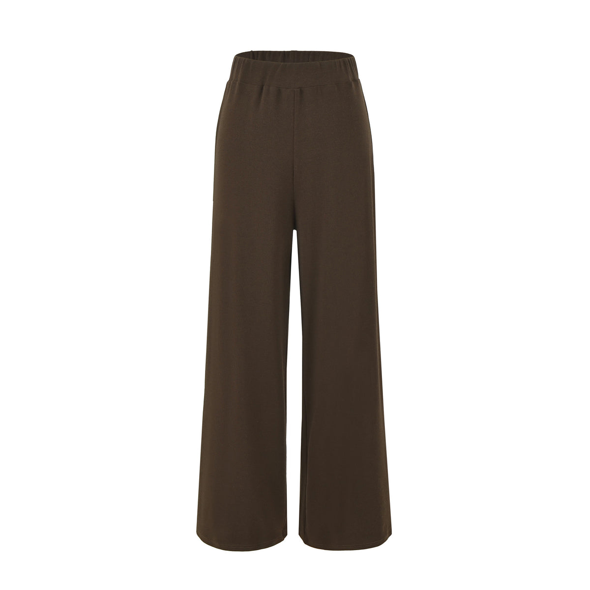 Long Sleeve Cross V-Neck T-Shirt and Elastic Waist Drape Wide Leg Pants Two Piece Set