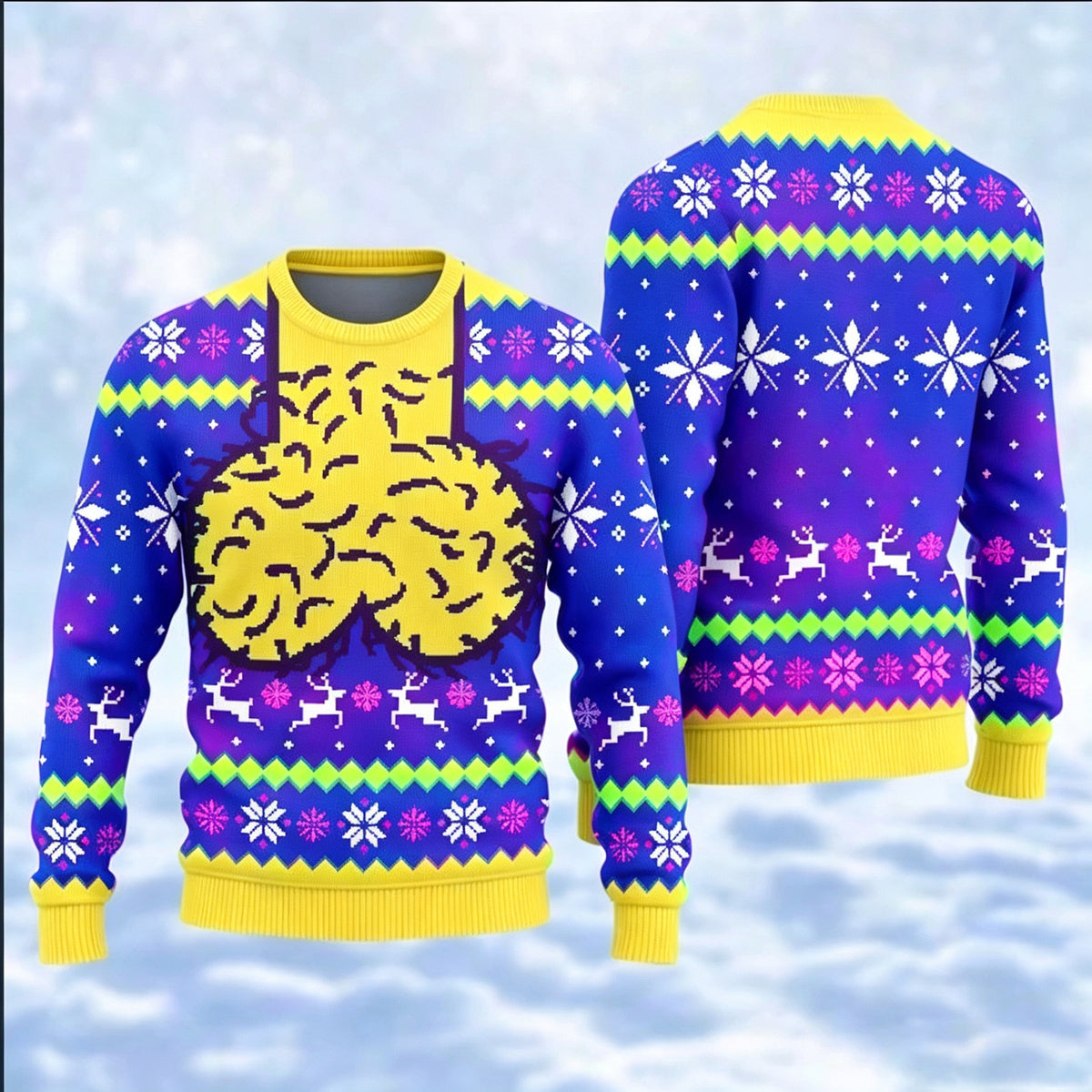 Printed loose round neck hoodie