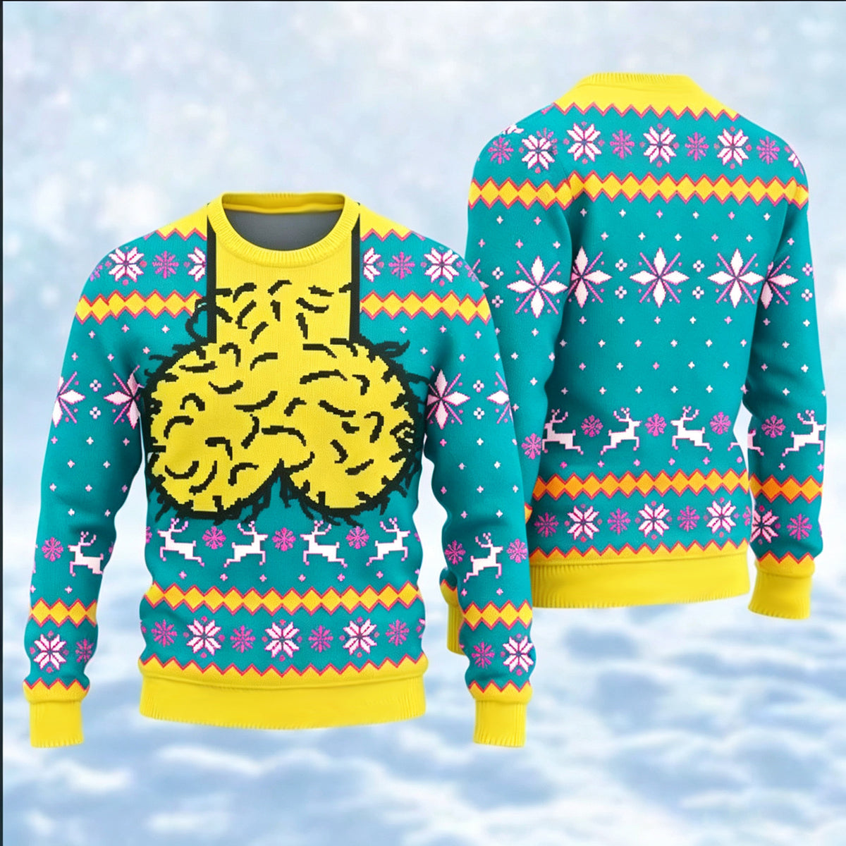 Printed loose round neck hoodie