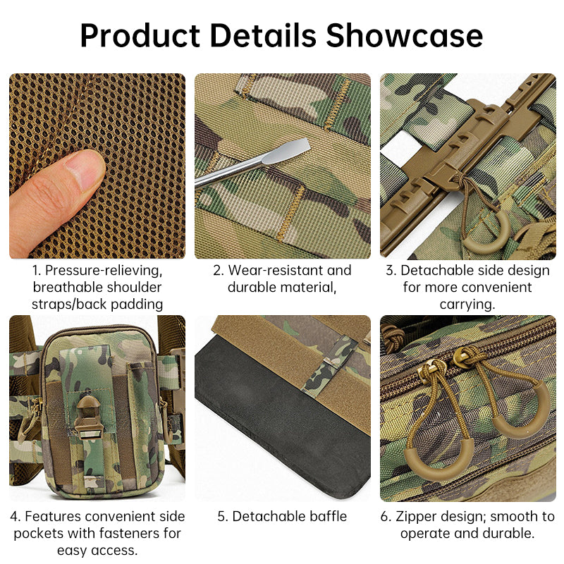 Tactical JPC Vest 1000D – Modular MOLLE Plate Carrier with Quick Release, Tactical Hunting & Airsoft Vest