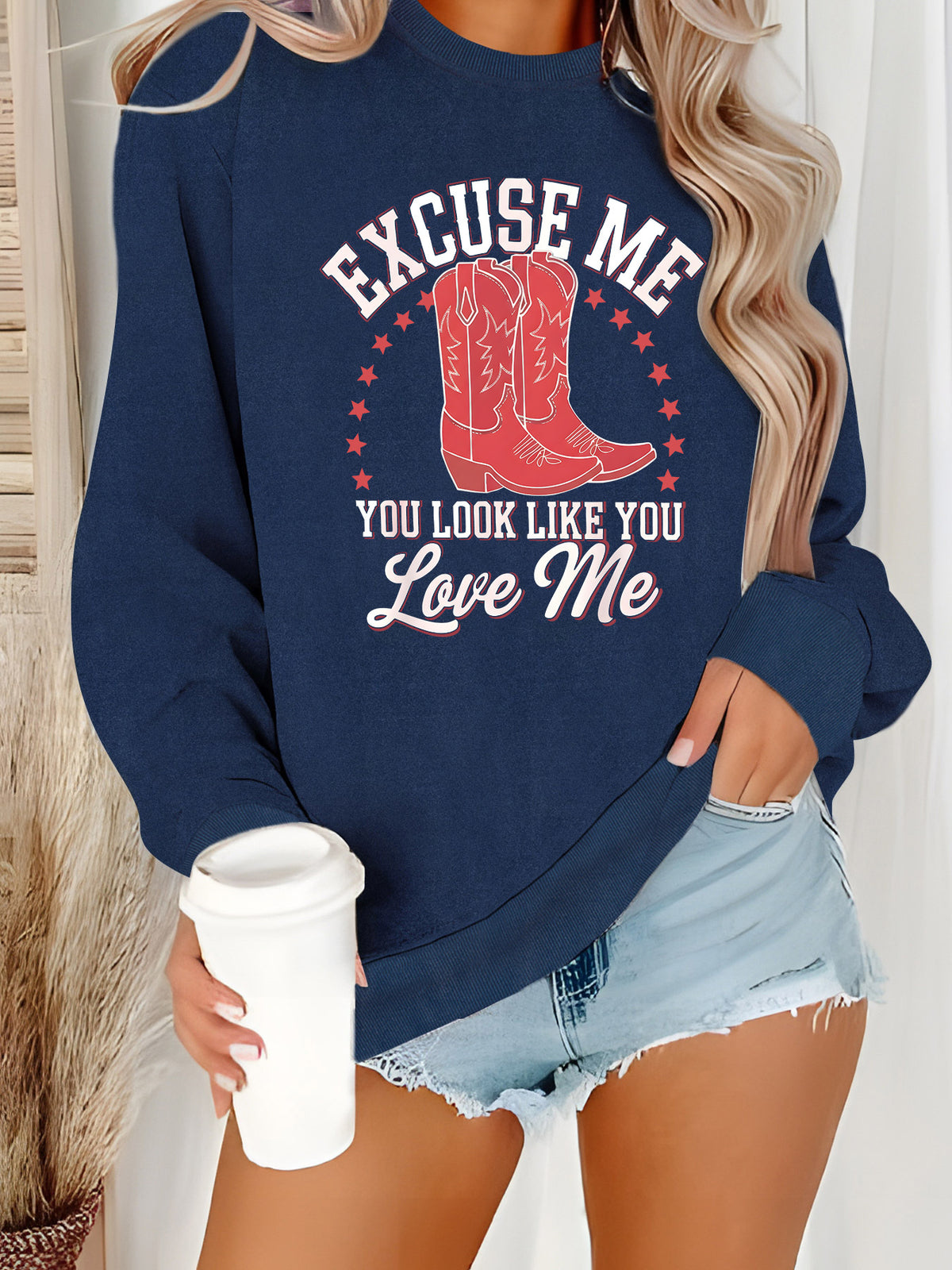 Sweatshirt boots with star print