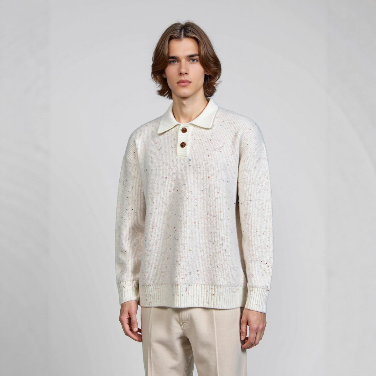 Polo collar sweater for men