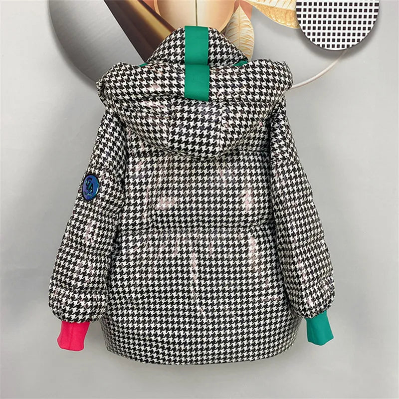Women Winter Jacket Fashion Spliced Hooded Down Jackets Female High Quality Casual Warm Cotton Coat